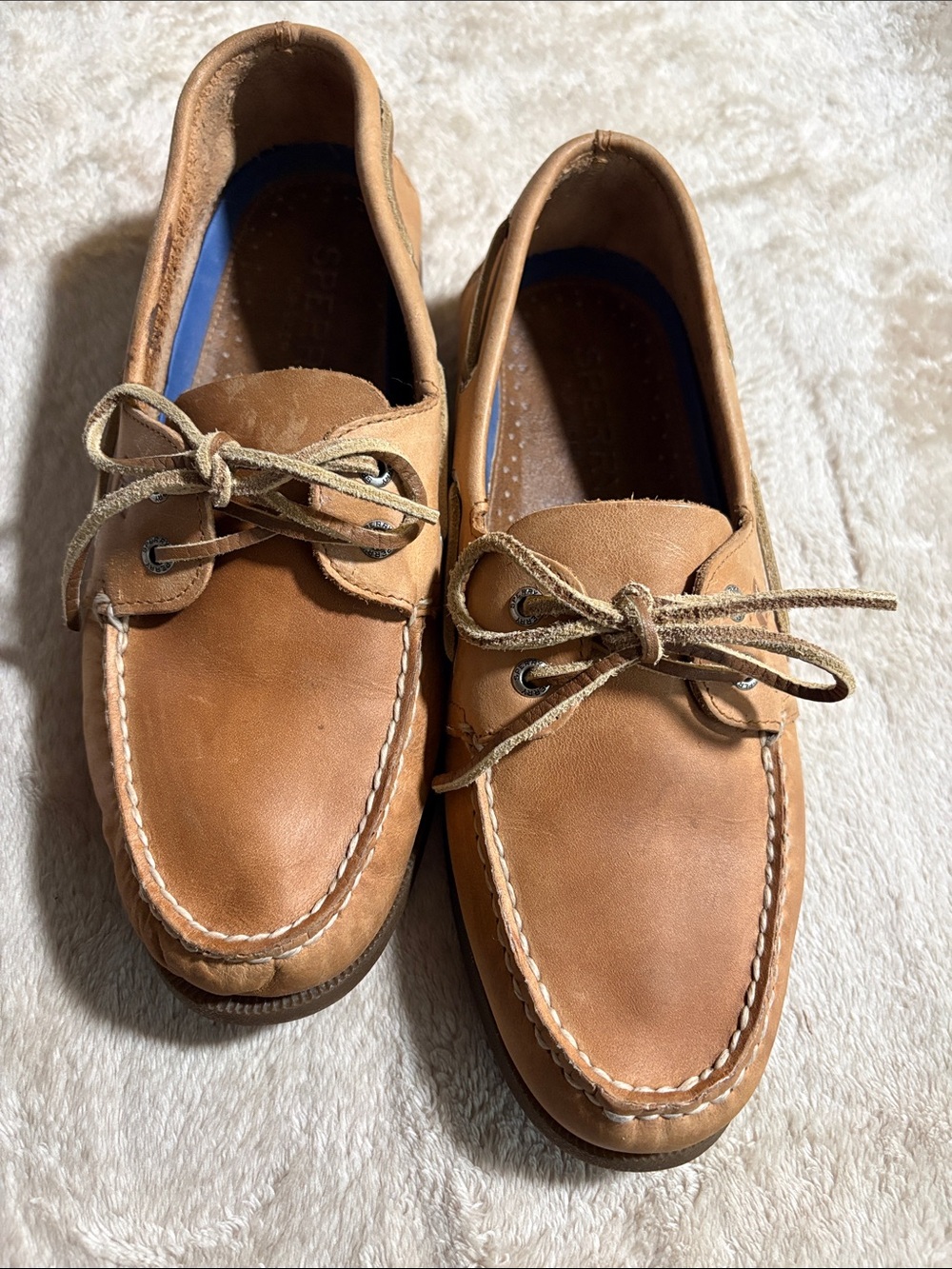 Sperry Top-Sider Authentic Original 2-Eye Boat Shoes Sahara Leather Men’s 10.5 M
